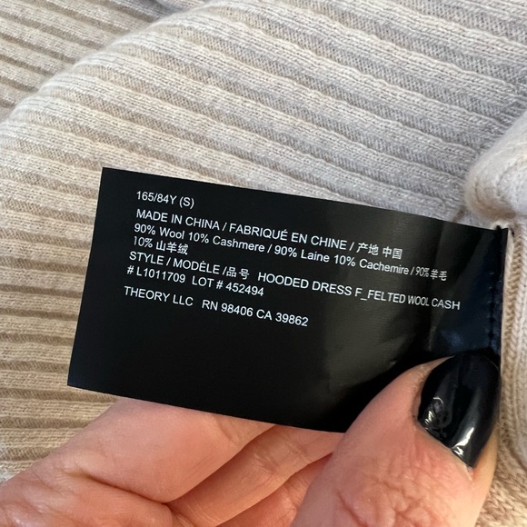 THEORY brand new BNWT Wool and cashmere , hooded dress size S - Picture 2 of 5